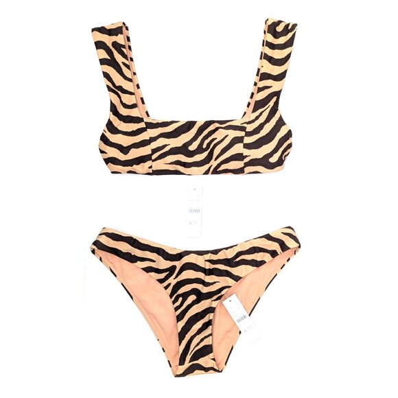 NWT J. Crew | XS/Small 2pc Top & Bottom Zebra Stripe Bikini - Picture 2 of 9
